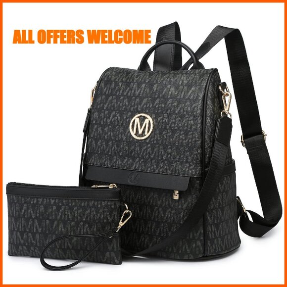 Handbags - Vegan Leather Anti-Theft Backpack Purse with Multiple Pockets for Travel &